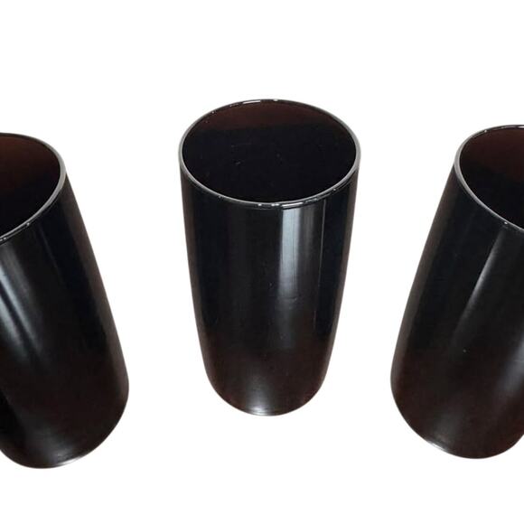 Vintage Americana Anchor Hocking Black Amethyst Drinking Glass Tumbler Set - Picture 2 of 4